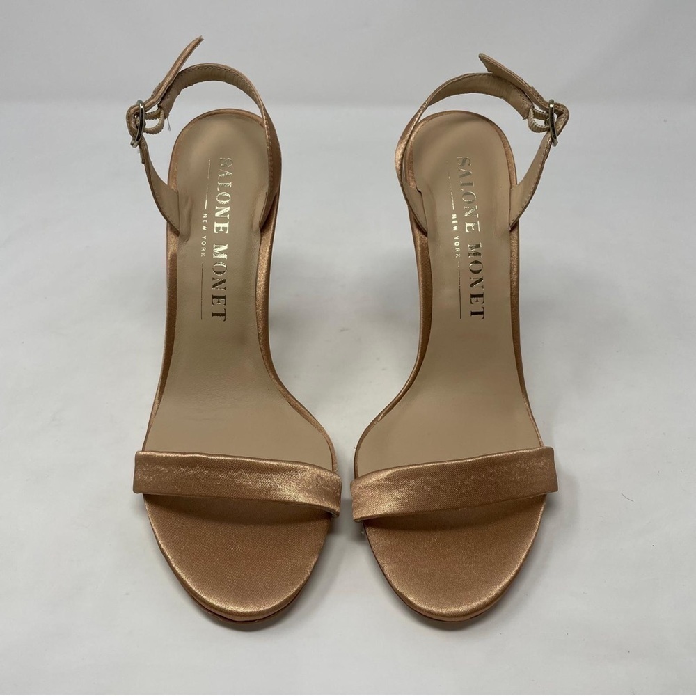 Salone Monet Sable Open Toe High Heel Satin Slingback Stiletto Heels Sandals NWT - Picture 5 of 12